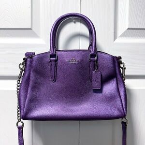 Coach Leather Satchel with Crossbody Strap